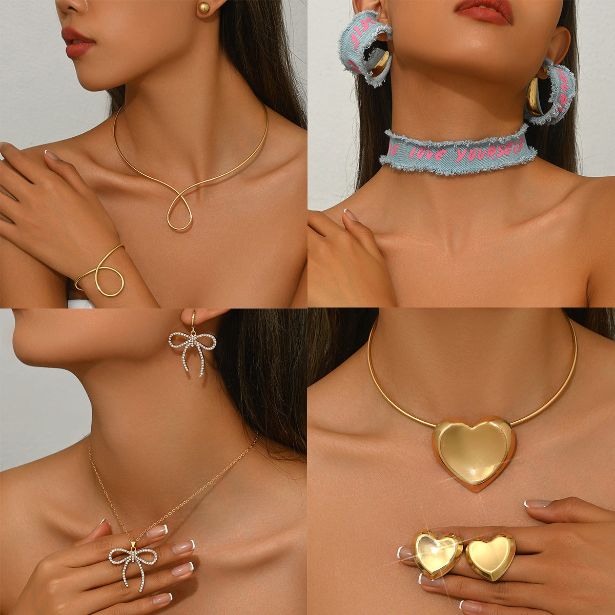 Polished Heart Collar Jewelry