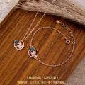New Ins Style S925 Sterling Silver Unicorn Star Moon Necklace Bracelet Light Luxury Girl Heart Jewelry Gift for Girlfriend