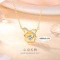 Bowknot Sterling Silver 925 Smart Necklace Female Sweet Cute Zircon Gift Box Clavicle Chain Ins Love Pendant