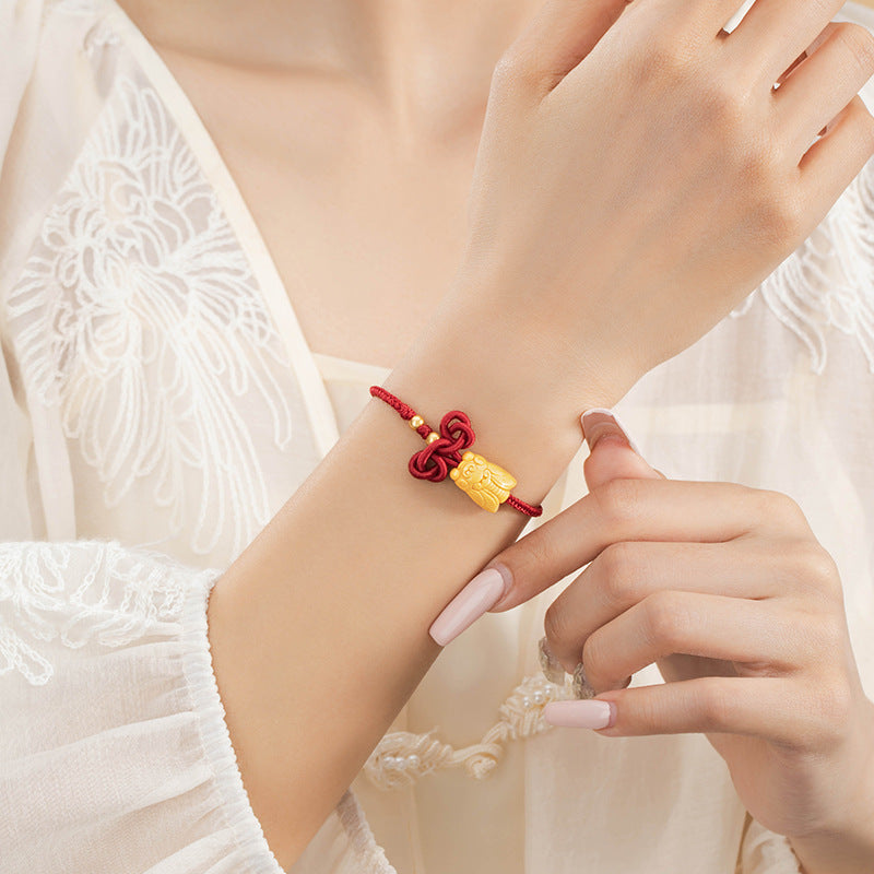 Amazing Sterling Silver 925 Bracelet National Fashion Gold Ranking Title Wenchang Knot Woven Bracelet Exam Ashore Cicada Bracelet