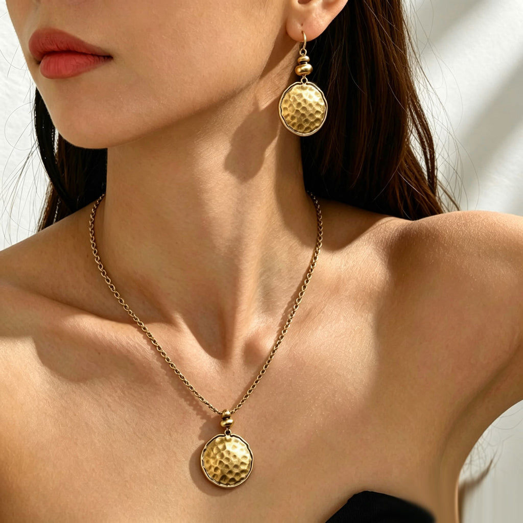 Hammered Disc Drop Jewelry — product image 2
