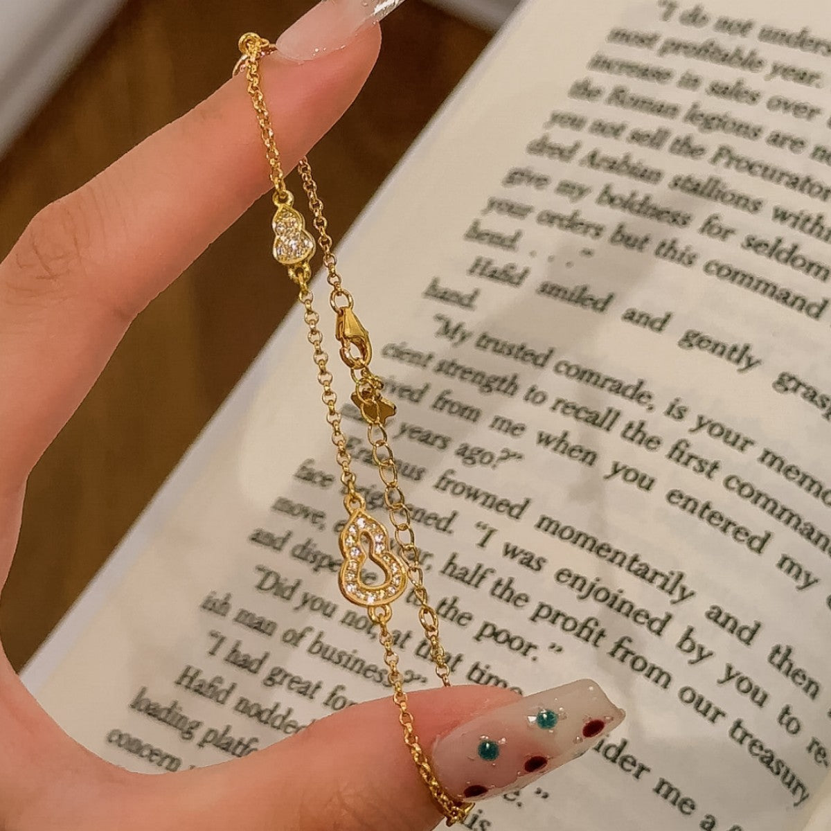 Gourd Sterling Silver 925 Bracelet Female Niche Design Light Luxury Fu Lu Double Full Bracelet Ins High-Grade Zircon Bracelet