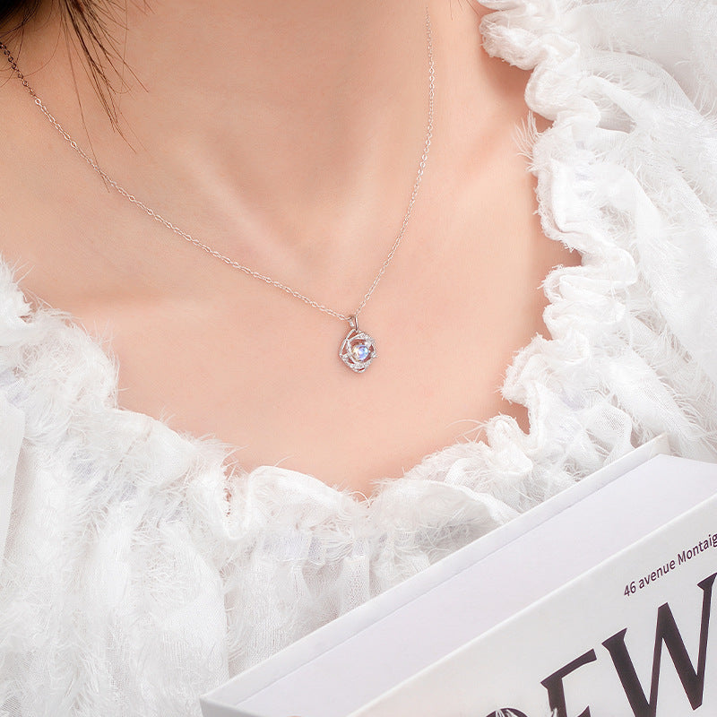 Live Broadcast Hot S925 Sterling Silver Necklace Women's Light Luxury Fishtail Design Clavicle Chain Factory Direct Supply Niche Jewelry Supply