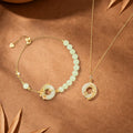Year-Old Peace Hetian Jade Jewelry Female S925 Sterling Silver Necklace Bracelet Wheat Ear Design Sense New Chinese Holiday Gift