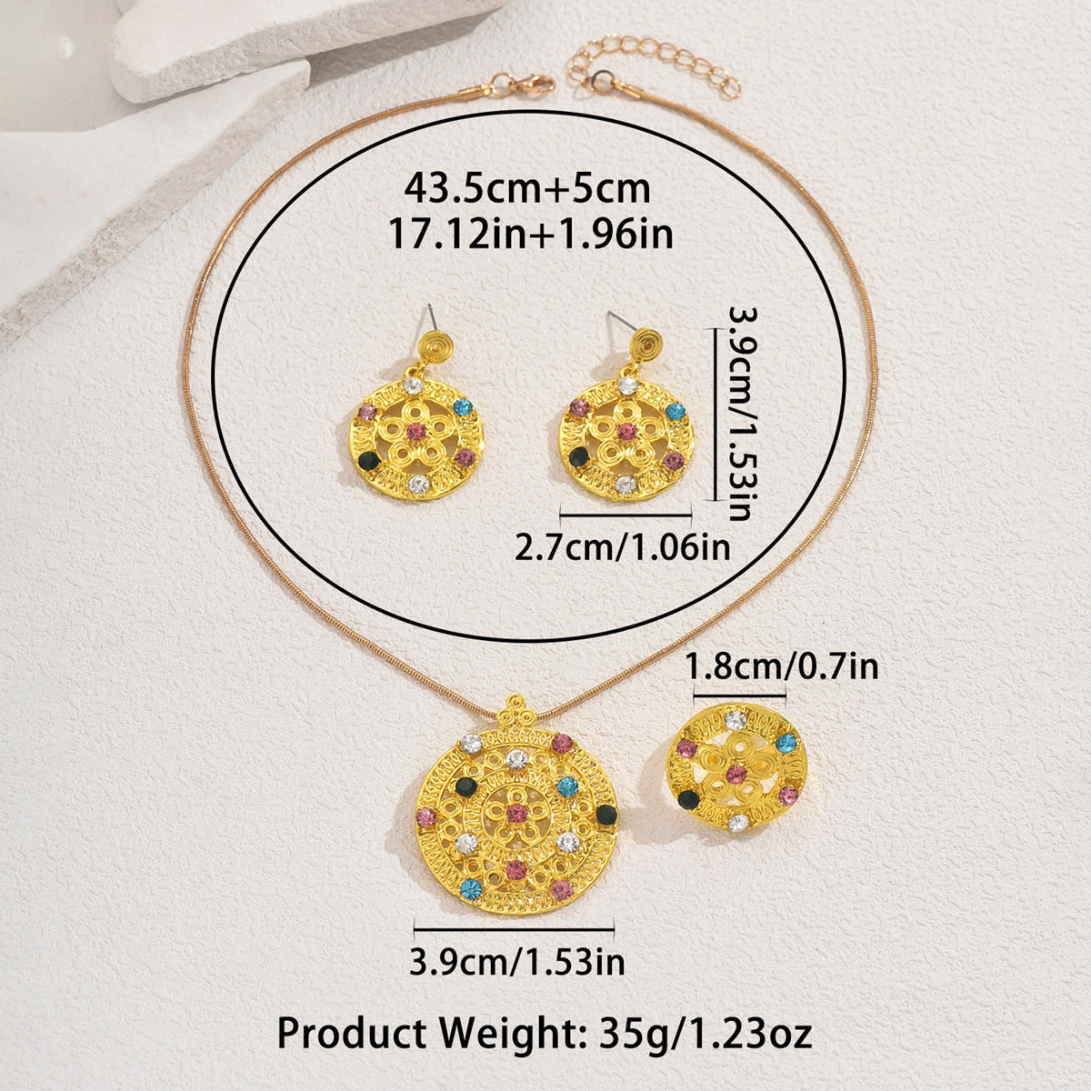 Colorful Ornate Medallion Jewelry — product image 4