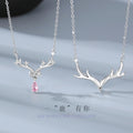 Yi Lu Has You Sterling Silver 925 Couple Necklace Men's and Women's Fashion All-Match Zircon Clavicle Chain Ins Style Antler Pendant