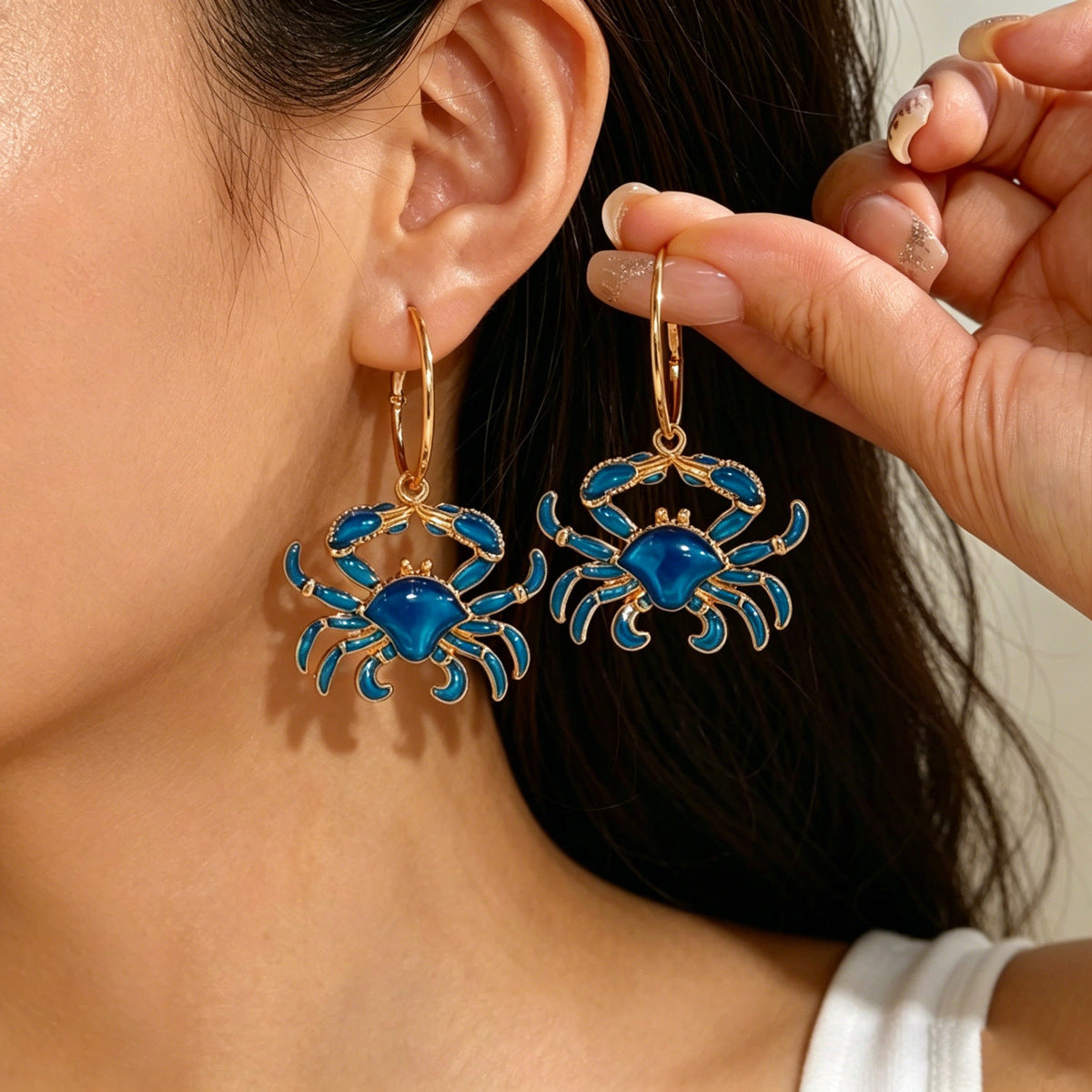Red Crab Drop Earrings — product image 2