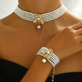 Pearl-Effect Bee Choker Jewelry