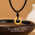 Xiangyun Ruyi Safety Buckle Pure Silver 999 Necklace New Chinese National Fashion Tight Hoop Braided Necklace Ins Style Pendant