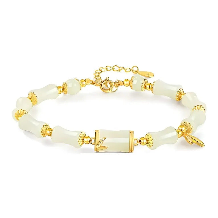 Have You Bamboo Enough Hetian Jade Bracelet Women's High-Grade Light Luxury Bamboo Bracelet Valentine's Day Valentine's Day Gift for Girlfriend