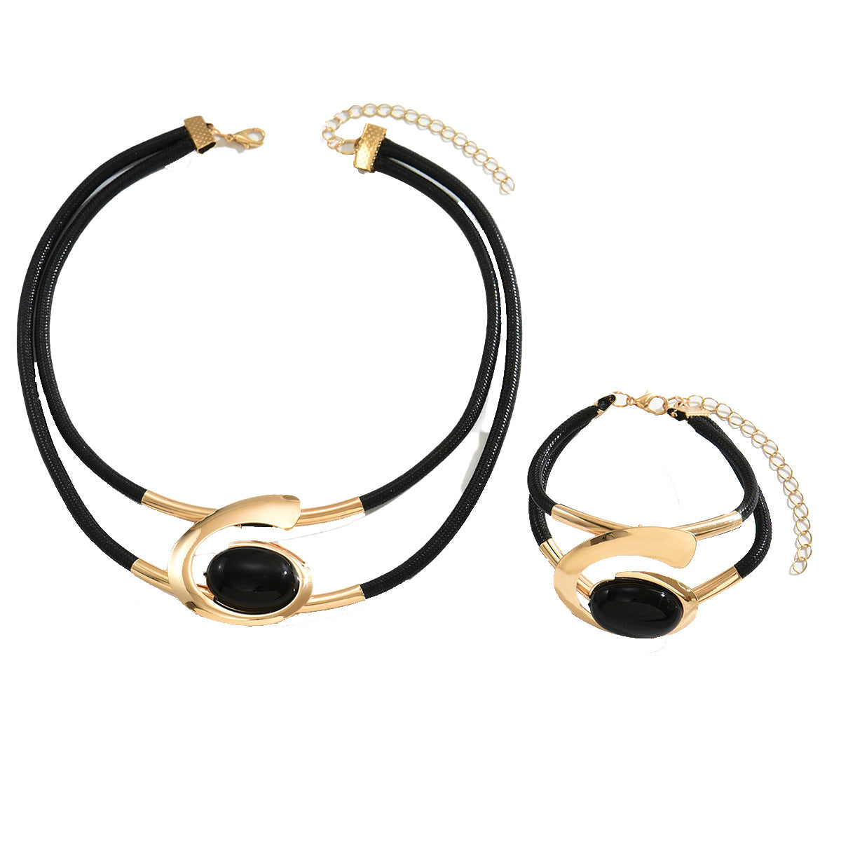 Black Oval Double-Cord Jewelry — product image 5