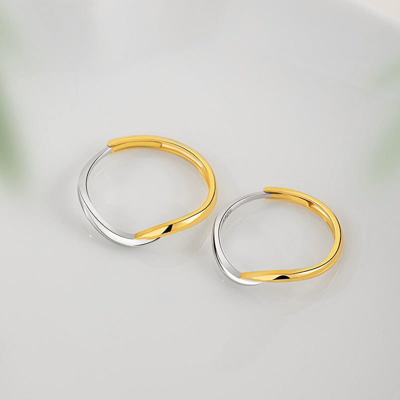 Mobius Ring Sterling Silver 925 Couple Ring Niche Design Light Luxury Unlimited Symbol Plain Ring Double Ring Pair Ring