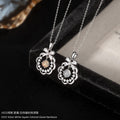 S925 Sterling Silver Necklace Light Luxury Niche High-Grade White Agate Magic Color Glaze Double Optional Clavicle Chain Gift for Women