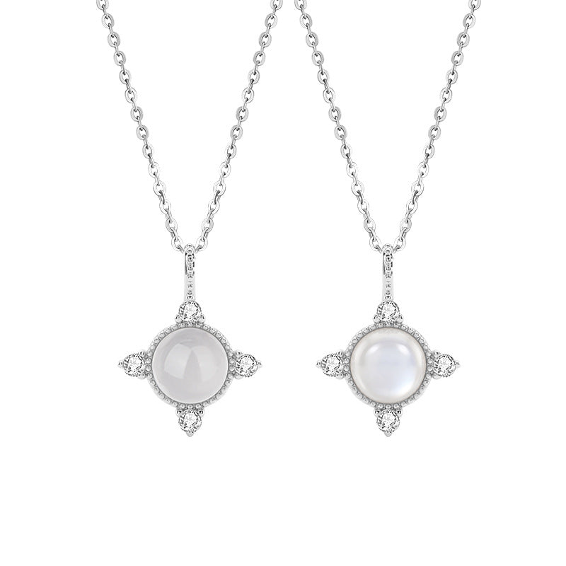 Halskette aus 925er Sterlingsilber – Stern und Chalcedon