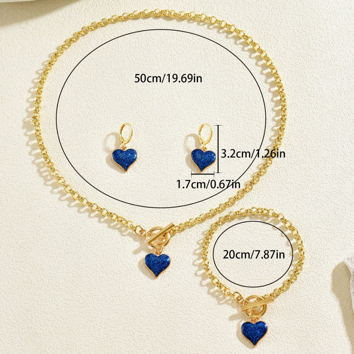 Textured Heart Chain Jewelry — product image 4