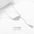 Angel Wings Sterling Silver 925 Necklace Female Niche Design Light Luxury Tassel Clavicle Chain Thing Ins Wings Pendant