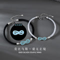 Mobius Sterling Silver 925 Luminous Couple Bracelet Fashion Versatile Unlimited Symbol Bracelet Ins Style Bracelet