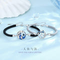 Fishtail Sterling Silver 925 Couple Bracelet Men and Women Niche Design Light Luxury Glass Stone Bracelet Ins Style Star Bracelet