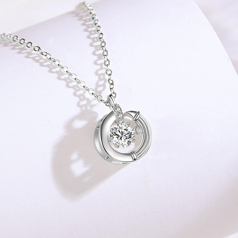 In My Heart You Sterling Silver 925 Smart Necklace Female Niche Design Light Luxury Zircon Clavicle Chain Ins Love Pendant