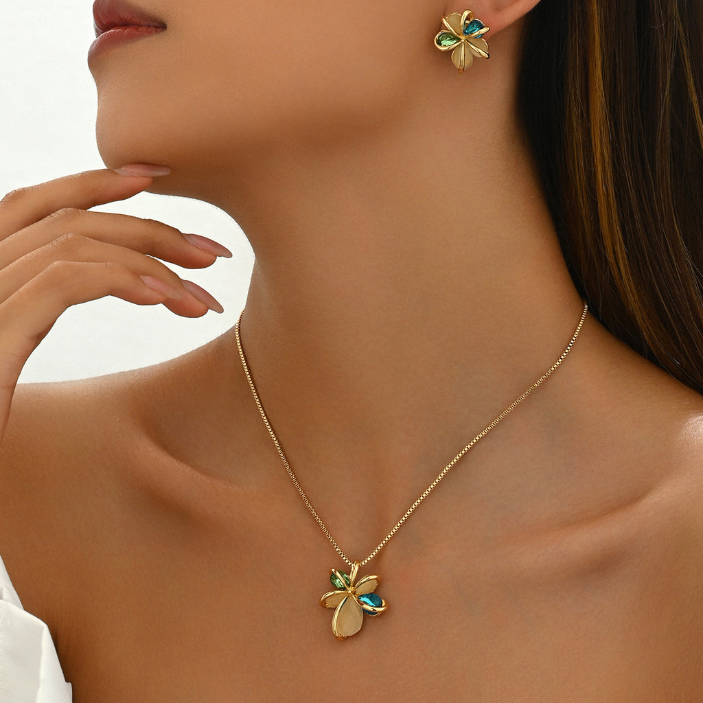 Green and Gold Botanical Jewelry