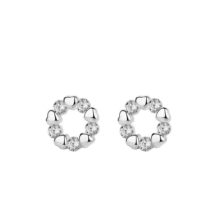 Christmas Snowflake Sterling Silver 925 Stud Earrings Female Niche Design Light Luxury Lovely Zircon Earrings Ins Style Garland Earrings