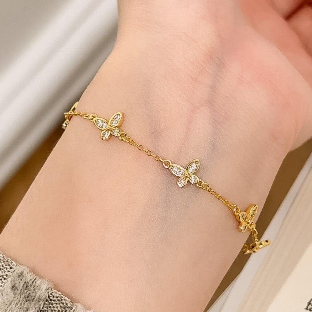 Butterfly Sterling Silver 925 Bracelet Female Niche Design Light Luxury Zircon Bracelet Ins Style Gift Girlfriend Love Bracelet