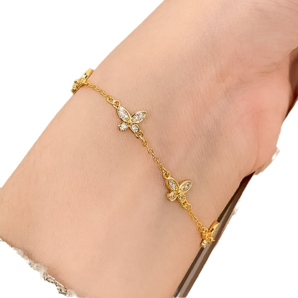 Butterfly Sterling Silver 925 Bracelet Female Niche Design Light Luxury Zircon Bracelet Ins Style Gift Girlfriend Love Bracelet