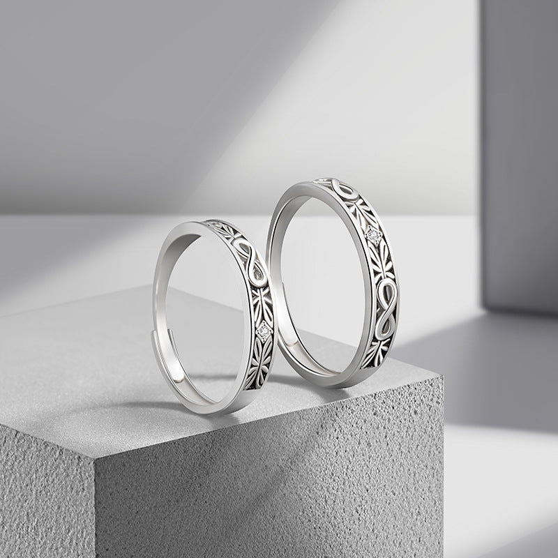 Mobius Sterling Silver 925 Couple Ring Niche Design Light Luxury Ring Valentine's Day Unlimited Symbol Pair Ring