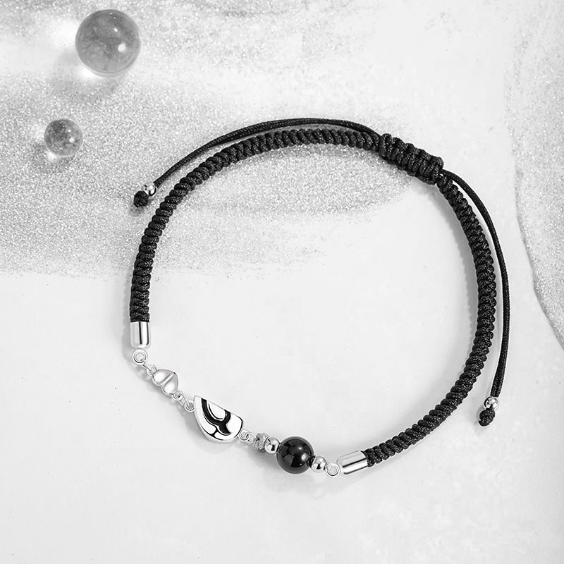 Love Magnetic Sterling Silver 925 Couple Bracelet Fashion Versatile Opal Bracelet Ins Style Devil Heart Bracelet
