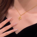 Mid-Ancient Palace Style Cross Flower Sterling Silver 925 Necklace Women's Light Luxury High-Grade Brushed Clavicle Chain Ins Texture Pendant