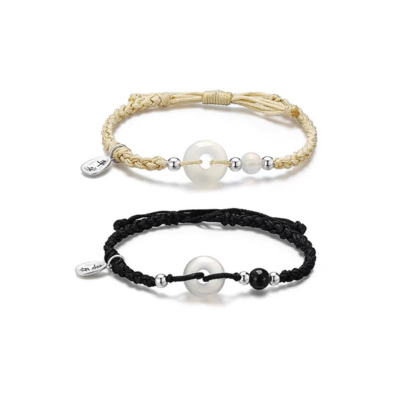 Armband aus 925er Sterlingsilber – Scheibe und Chalcedon