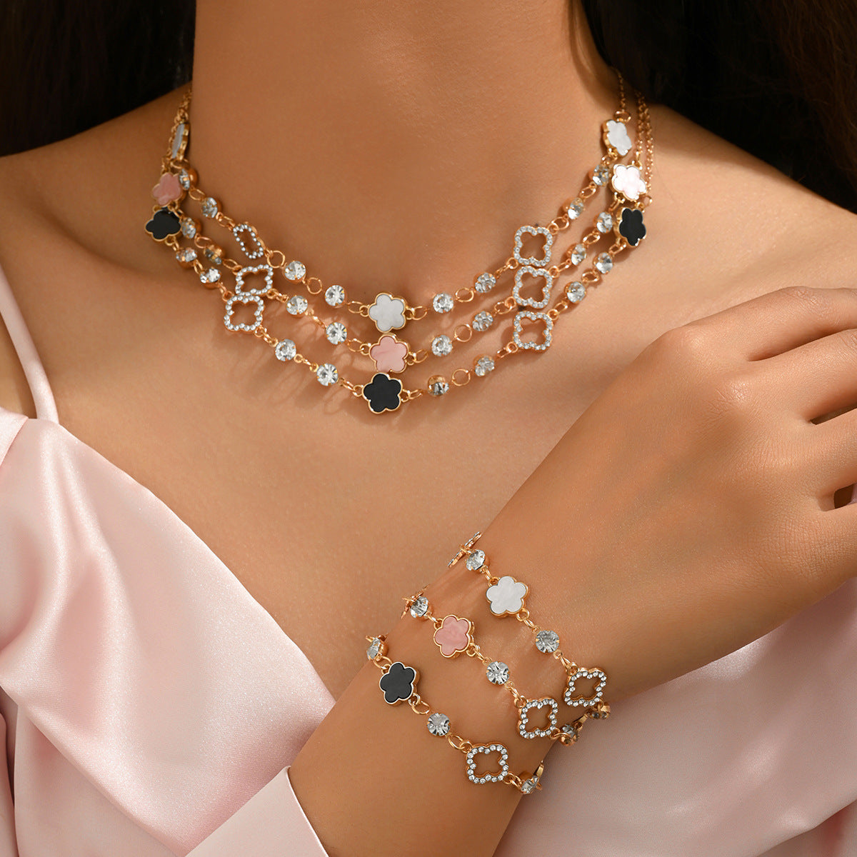 Pastel Open Flower Link Jewelry