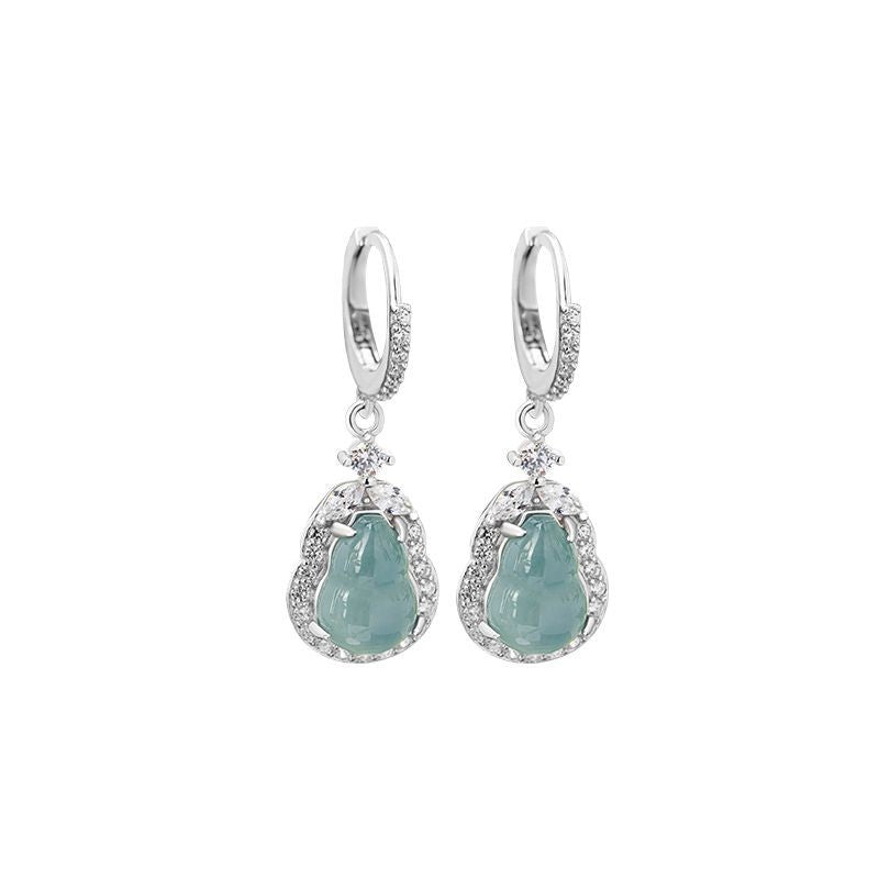 Sterling Silver Gourd Earrings – Jade