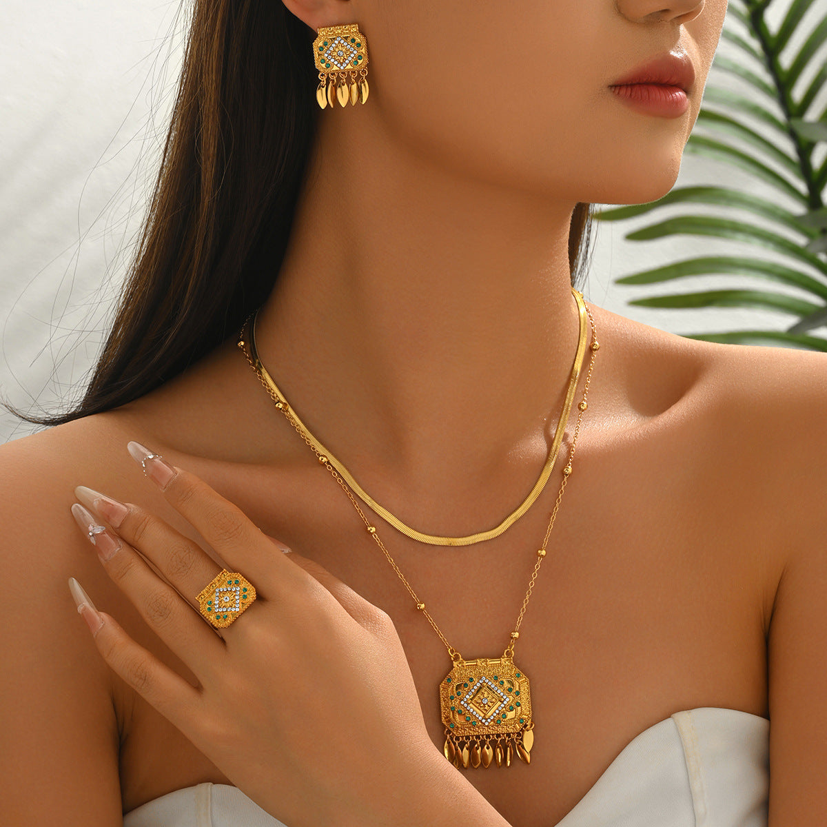 Ornamental Square Pendant Jewelry — product image 2