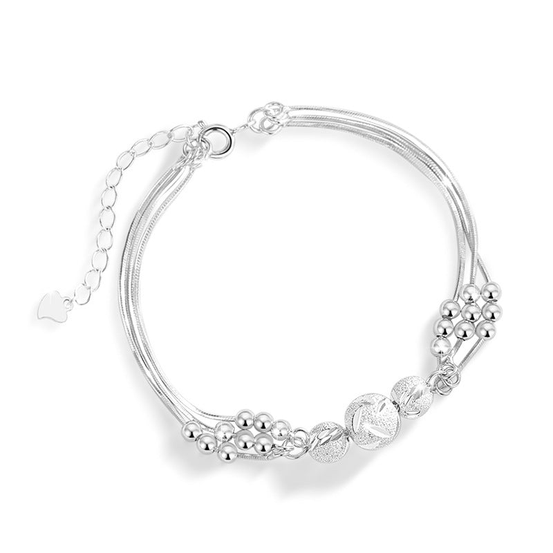 Sansheng Sanshi 999 Pure Silver Bracelet Female Niche Design Light Luxury Bell Bracelet for Girls Ins Style Girlfriends Bracelet