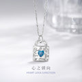 Women's Heart-Shaped Sterling Silver 925 Necklace Fashionable All-Match Zircon Lock Clavicle Chain Ins Style with Your Pendant in Mind