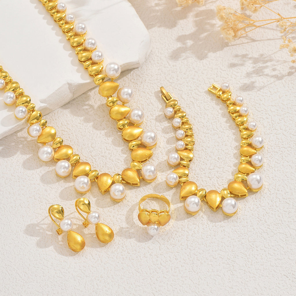 Golden Bead and Pearl-Effect Jewelry — product image 2