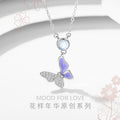 Original Design Butterfly Necklace Female 925 Silver Mori Fashion Niche Glaze Clavicle Chain Ins Cute Jewelry Delivery