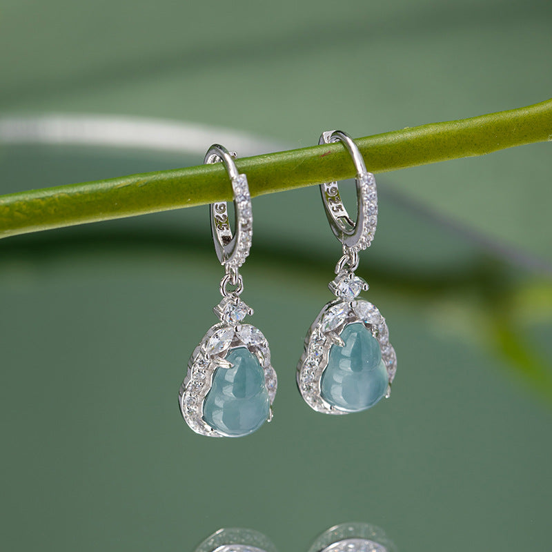 Sterling Silver Gourd Earrings – Jade