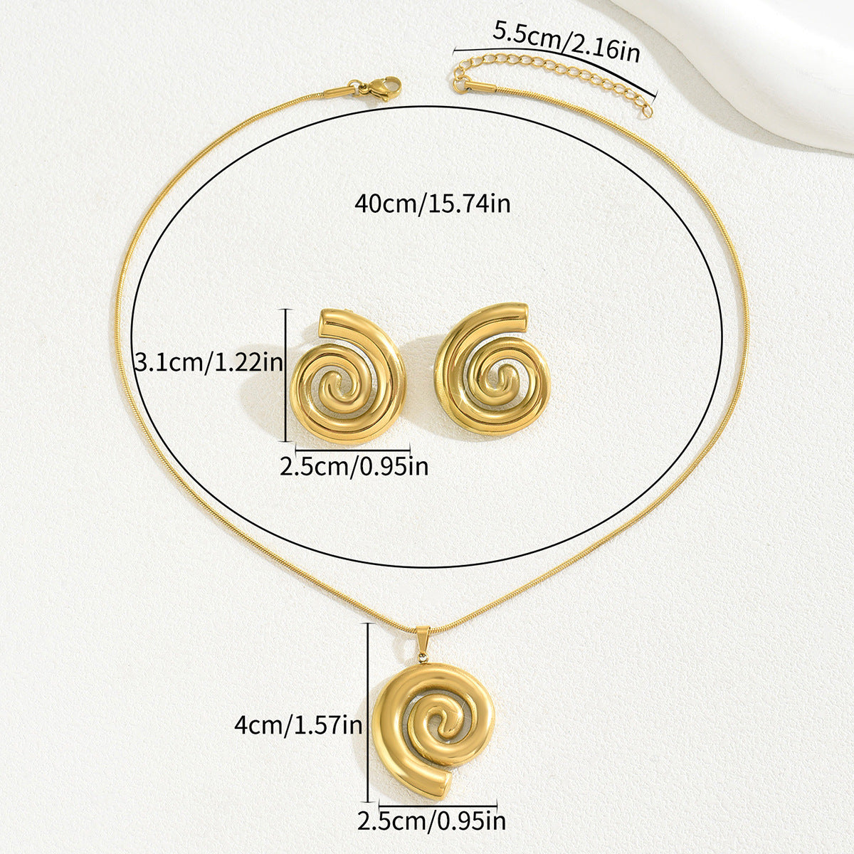 Rounded Spiral Pendant Jewelry — product image 3