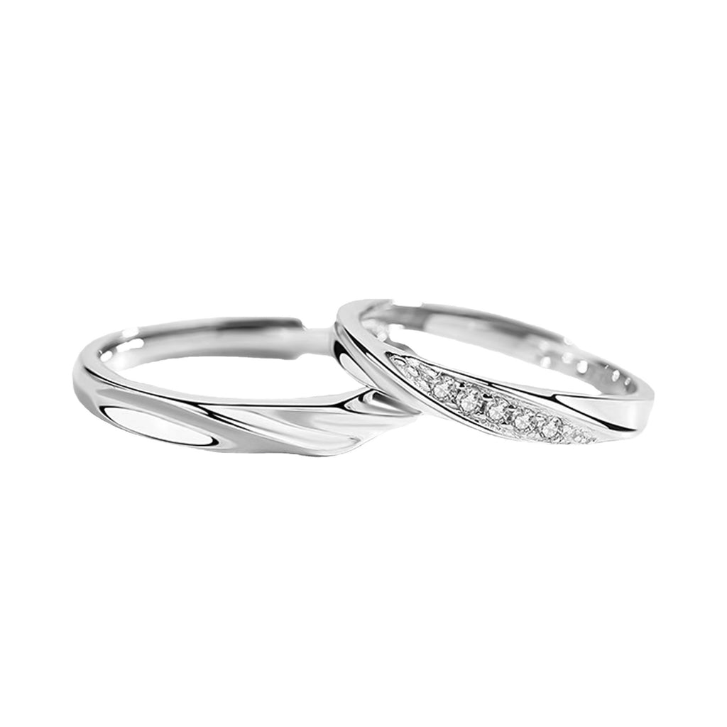 Love Together Sterling Silver 925 Couple Ring Men's and Women's Light Luxury High-Grade Vegetarian Ring 520 Mobius Ring Pair Ring