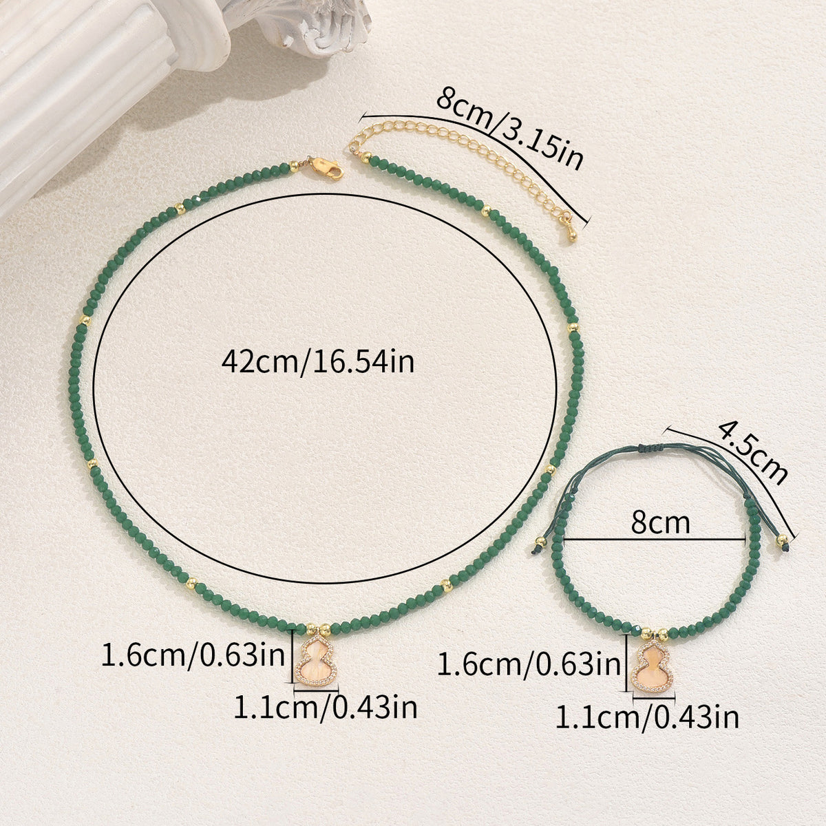 Green Bead Drop Jewelry — product image 3
