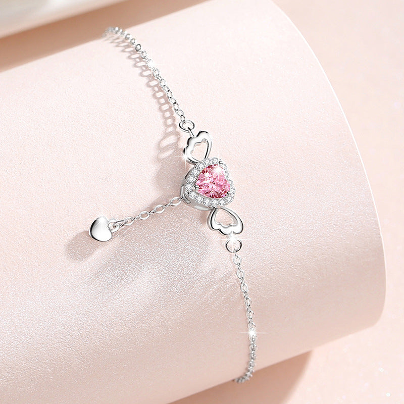 Angel Wings Sterling Silver 925 Bracelet Women's Simple Fashion Style Pull Wings Bracelet 520 Valentine's Day Love Bracelet