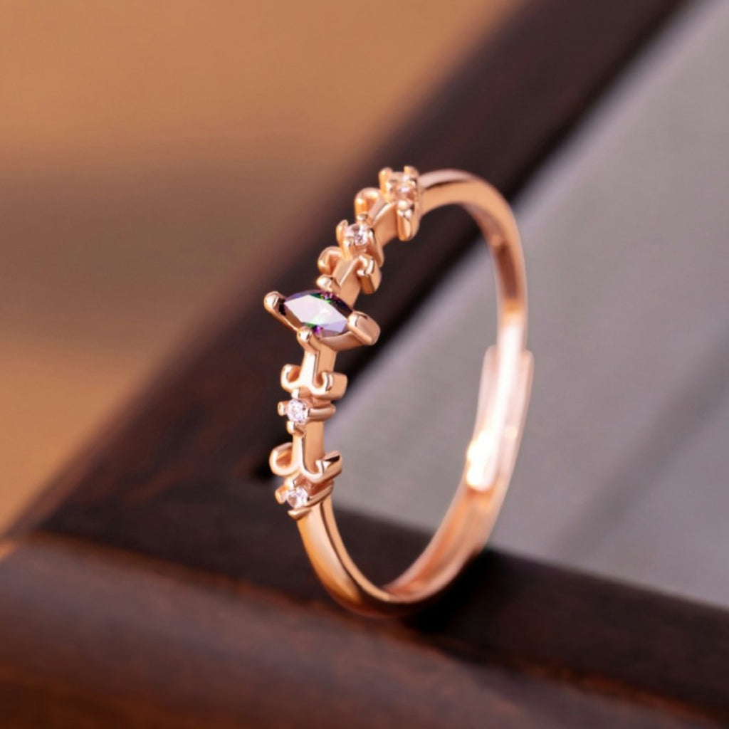 Iris Sterling Silver 925 Ring Female Niche Design Light Luxury Horse Eye Zircon Ring Ins Style Little Red Book Ring