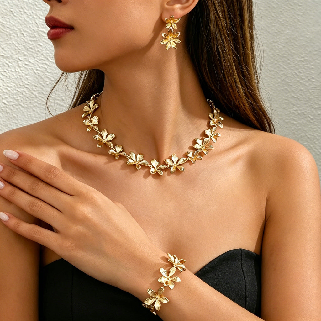 Linked Small Flower Jewelry