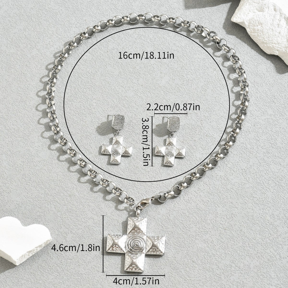 Textured Cross Pendant Jewelry — product image 3