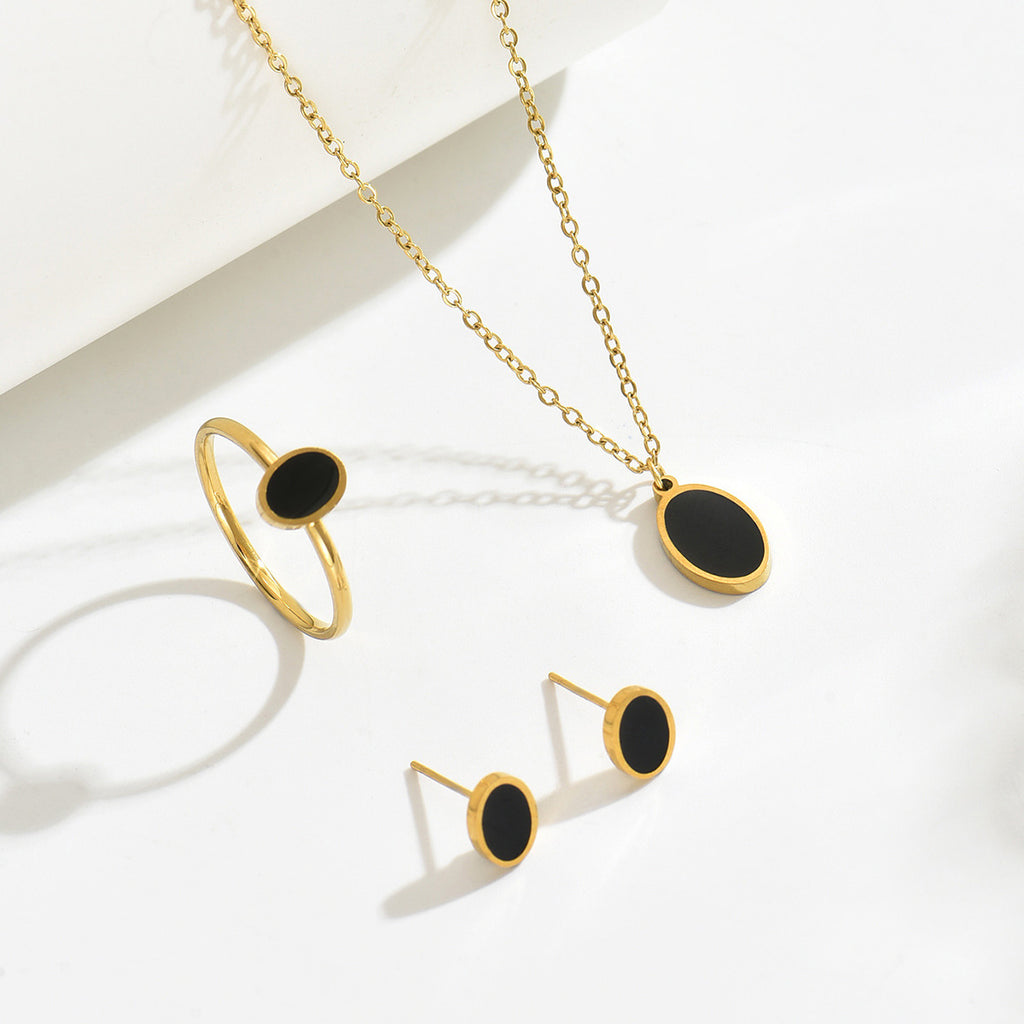 Small Black Oval Pendant Jewelry — product image 3