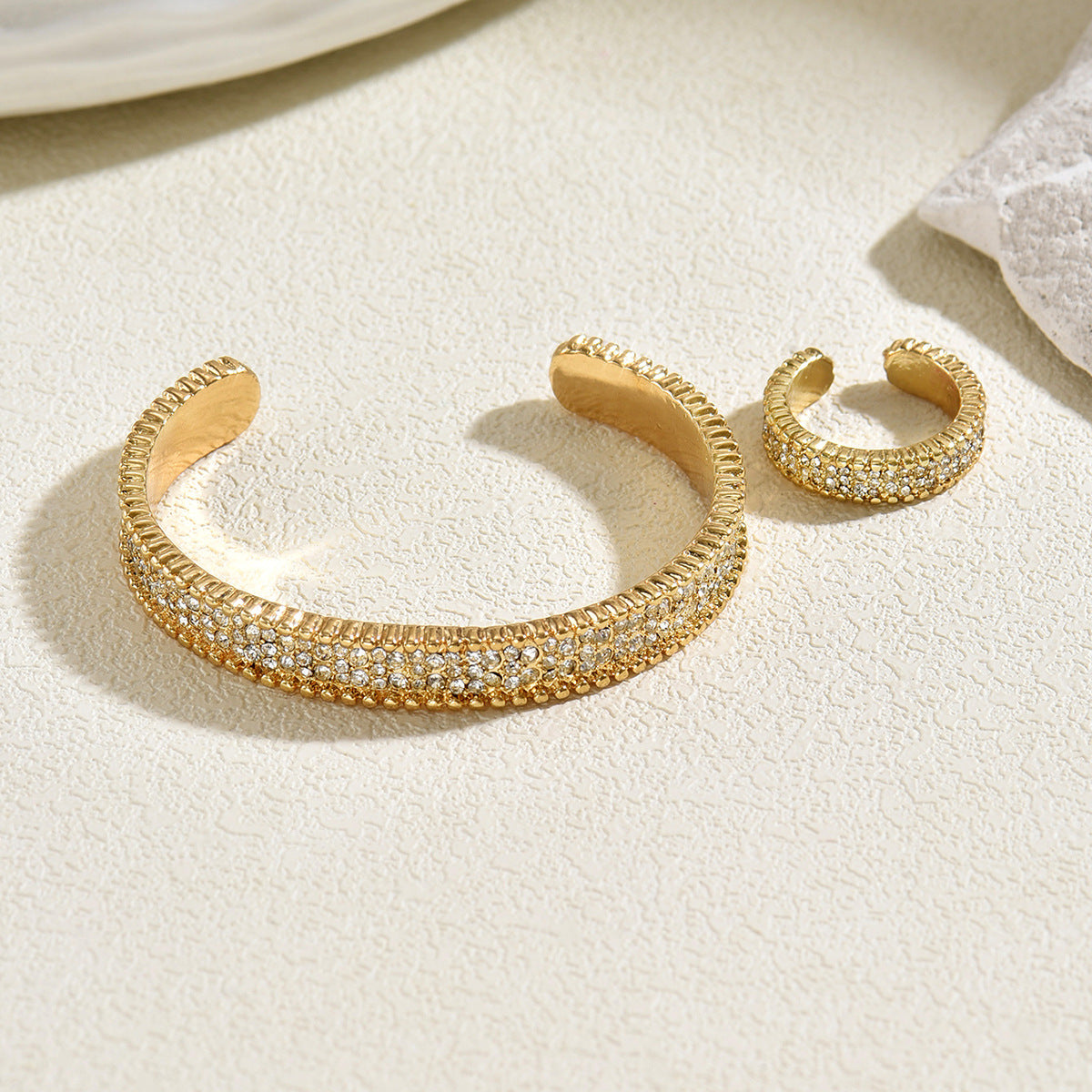 Sparkling Rounded Open Cuff Jewelry — product image 3