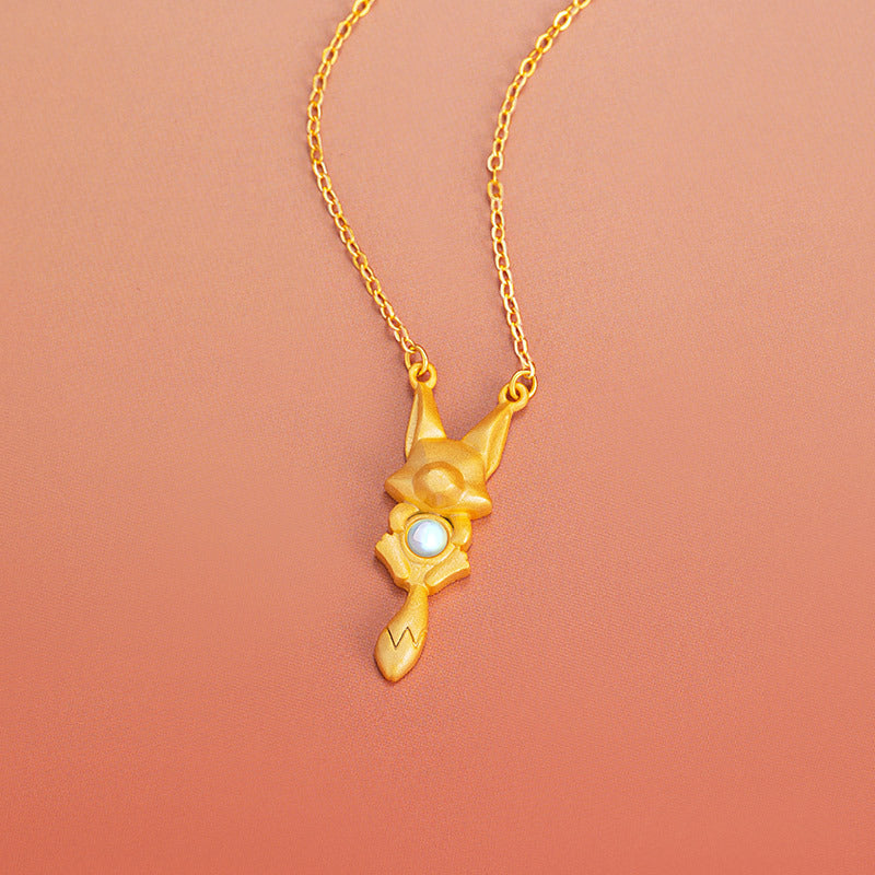 Sterling Silver Fox Necklace – Glass Detail