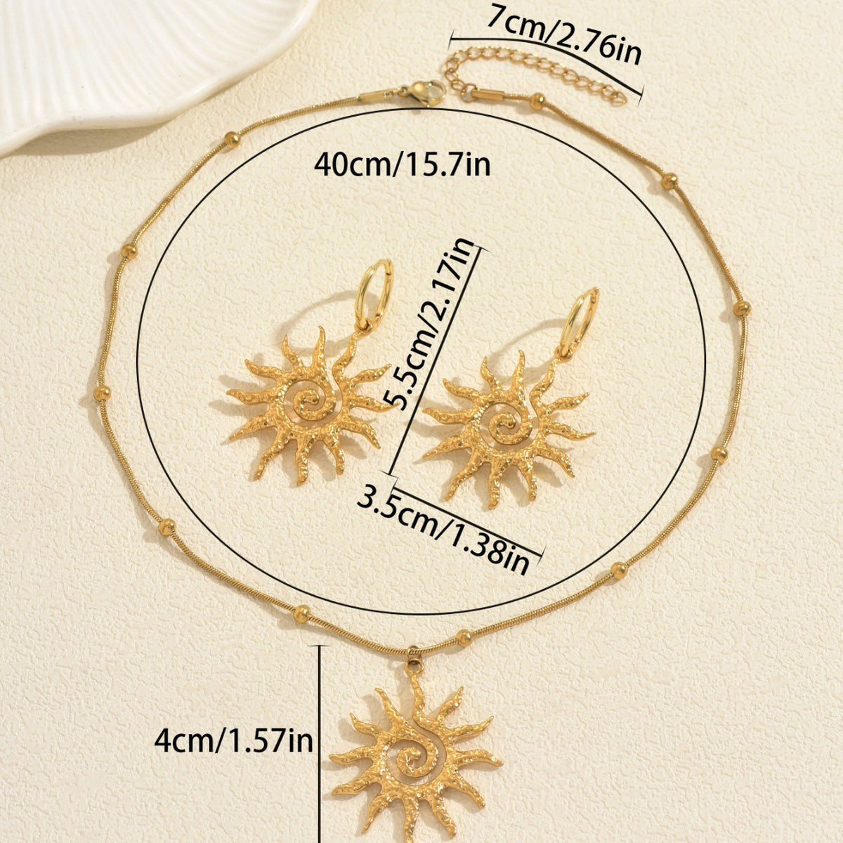 Sculptural Sun Pendant Jewelry — product image 4